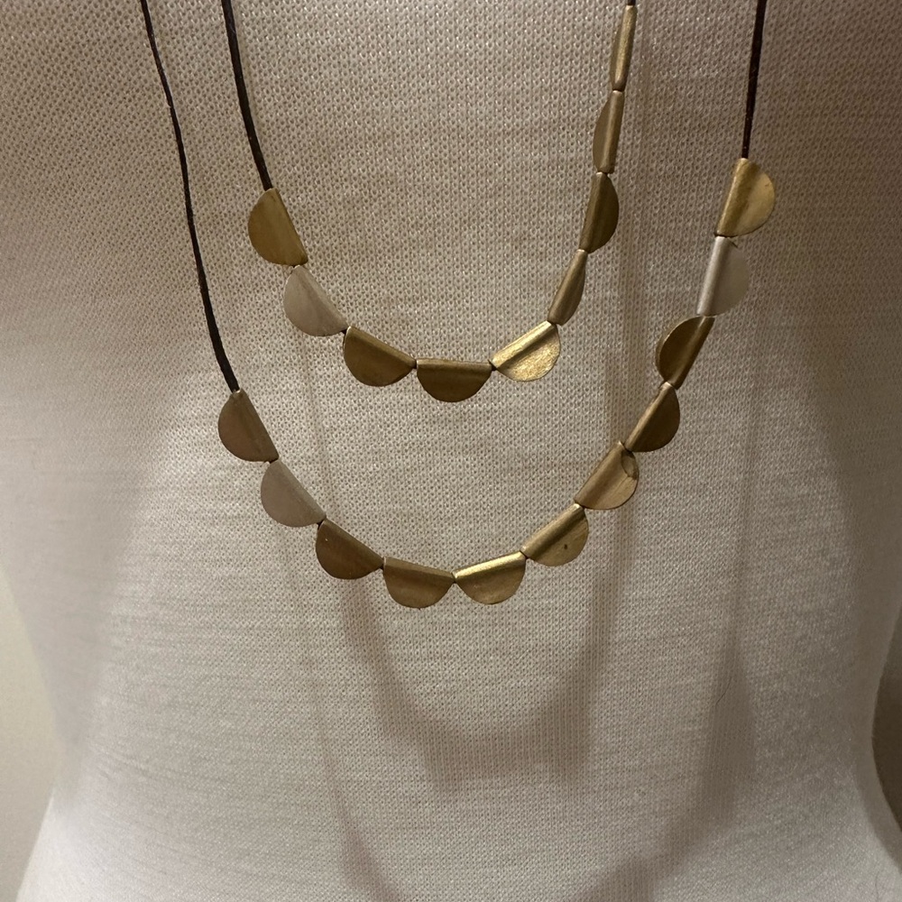 Elegant Gold and Silver Two Strand Necklace